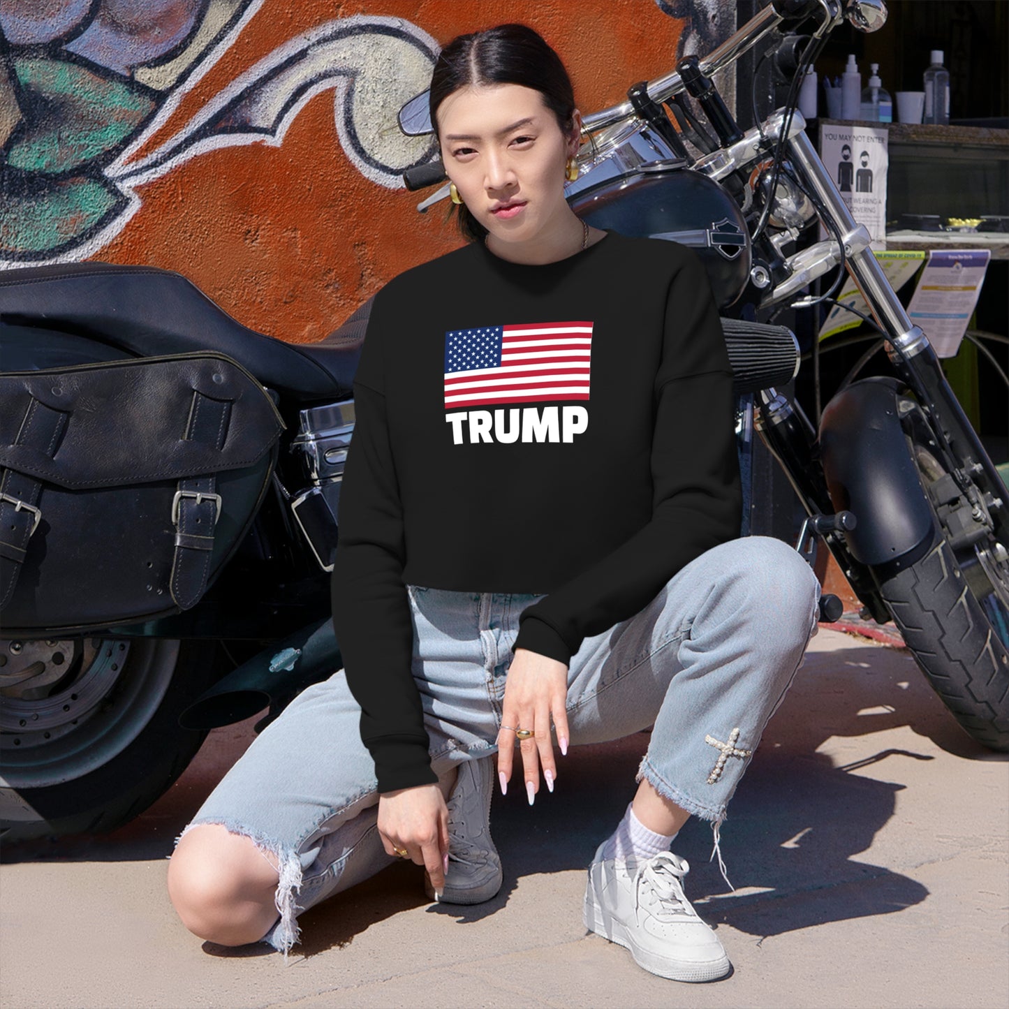 Women's Cropped Sweatshirt, Flag Collection
