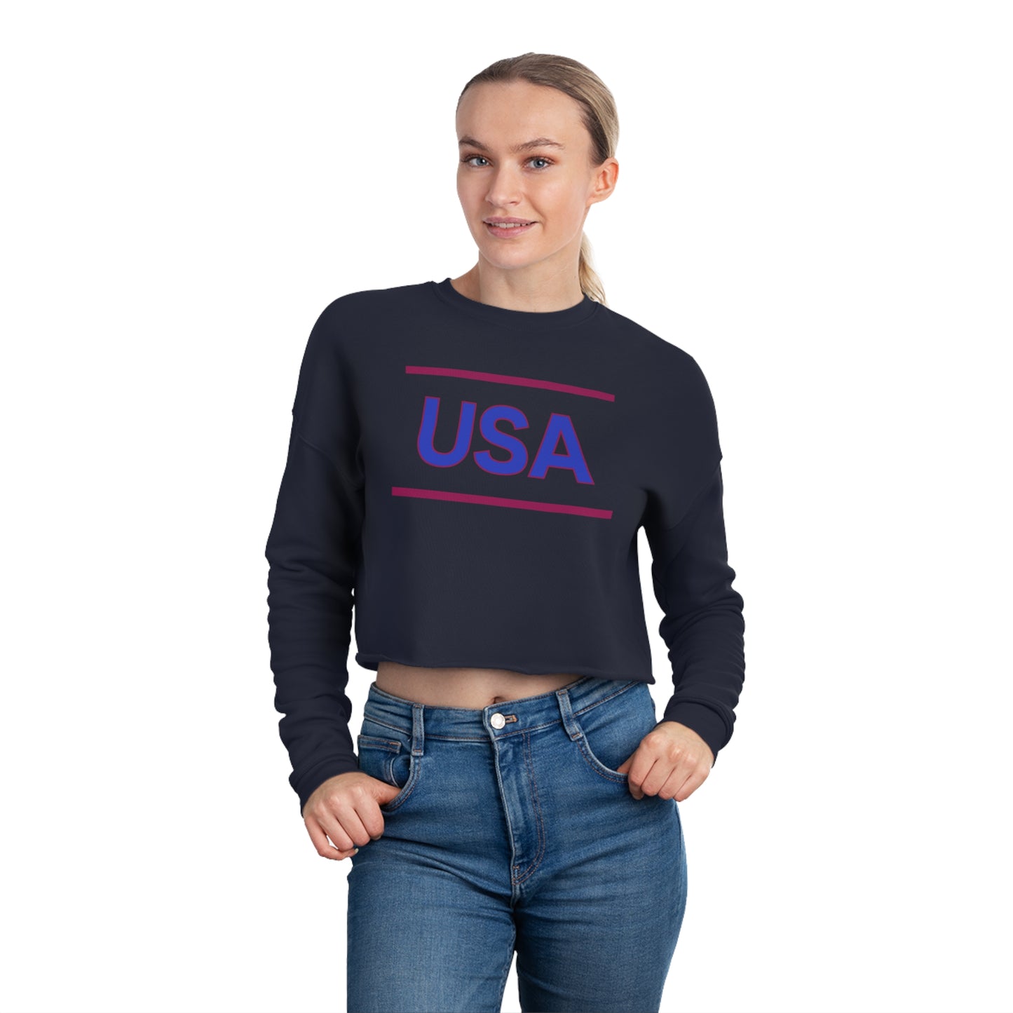 Women's Cropped Sweatshirt, USA Collection