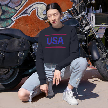 Women's Cropped Sweatshirt, USA Collection