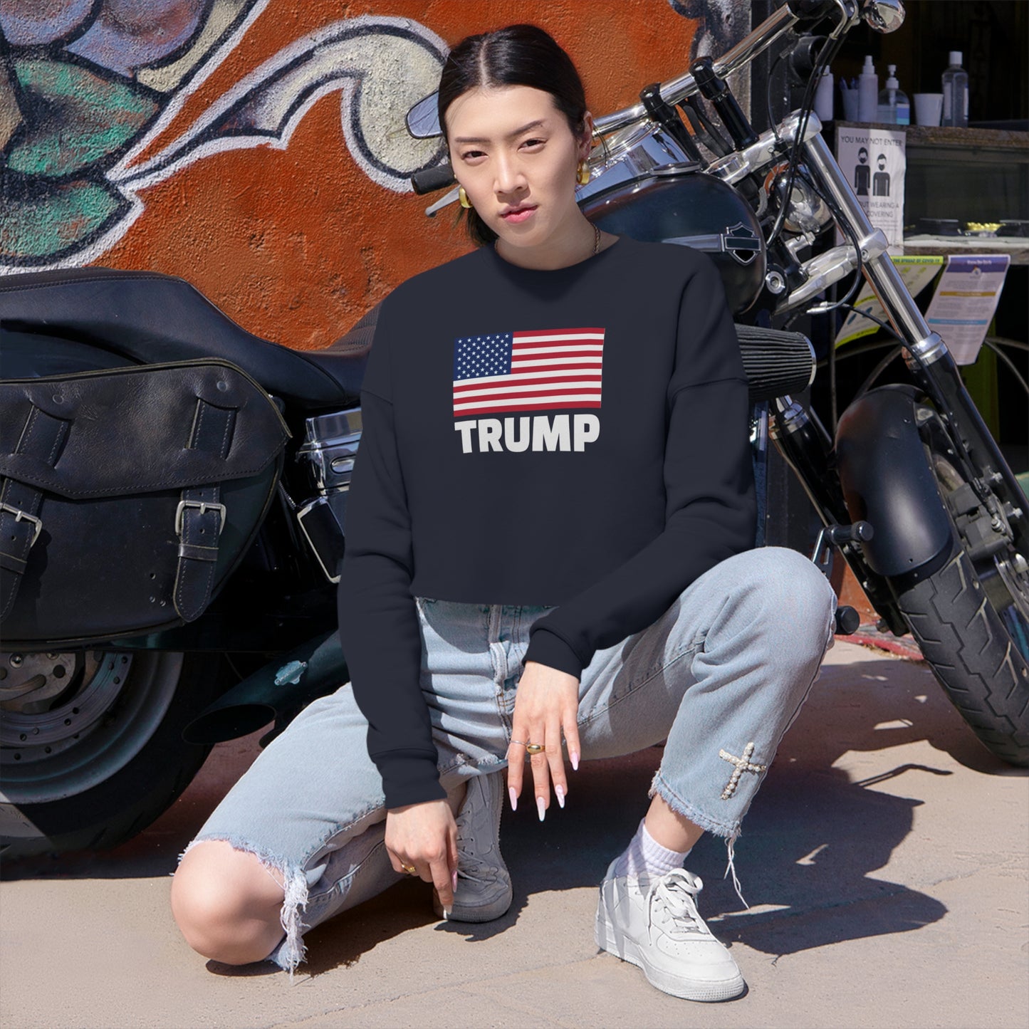 Women's Cropped Sweatshirt, Flag Collection