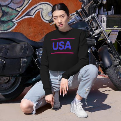 Women's Cropped Sweatshirt, USA Collection